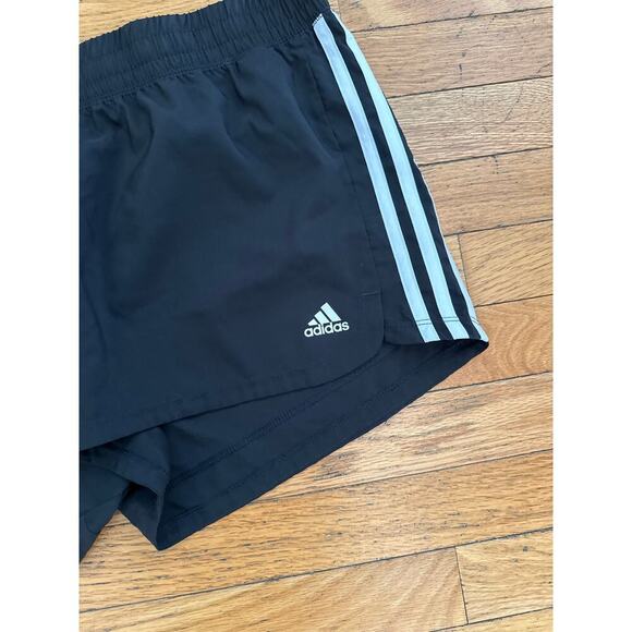 Adidas Women’s 3-Stripes Running Shorts Black White Size XL Lightweight Active - Picture 2 of 6